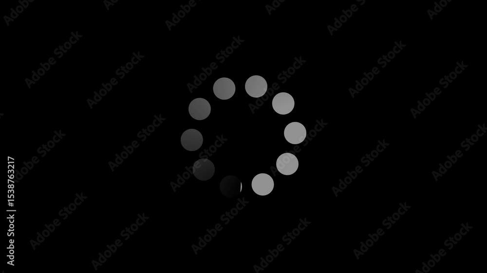 Poster loading green circle icon on alpha channel background animation,