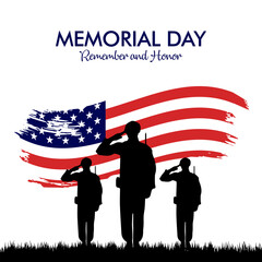 memorial day vector bakground illustration. it is suitable for card, banner, or poster