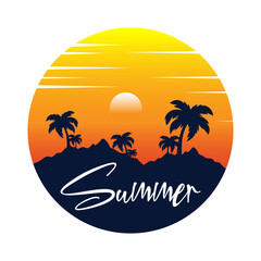 summer vector illustration background. it is suitable for card, banner, or poster