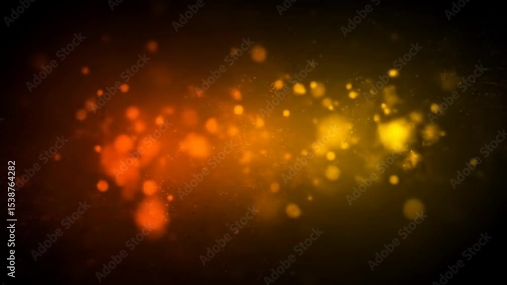 Aufkleber abstract orange and gold particle background - shimmering orange and gold particles float and swirl 