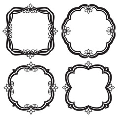 Decorative Floral Frames Set Collection - Authentic Hand Sketched Look and Feel

