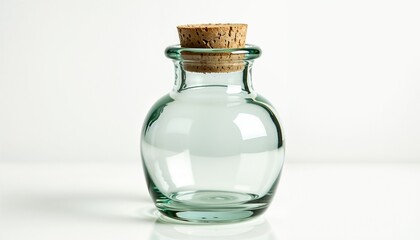 Corked apothecary jar isolated on white background