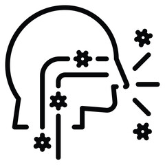 Flu Icon Line Vector Illustration