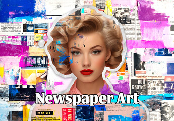 Newspaper Art Photo Effect