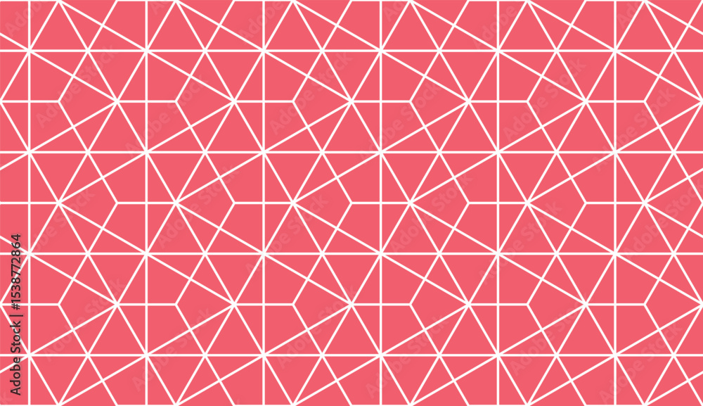 Poster The geometric pattern with lines. Seamless vector background. White and pink texture. Graphic modern pattern. Simple lattice graphic design