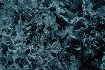 Black Sand Sea Foam in Iceland