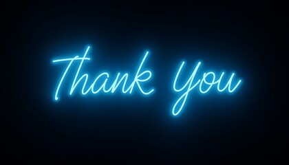 Obraz premium Thank You Message in Neon Blue