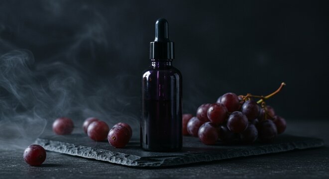 A delicate face serum bottle captured in soft light, radiating sweetness like a dessert for your skin. The smooth texture and elegant glow evoke a moment of pure indulgence and gentle care.