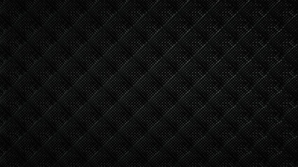 Obraz premium Quilted black surface with diamond pattern texture, composed of small, intersecting diagonal lines creating a stylish, elegant, and sophisticated design. No text present in the image