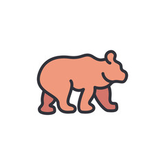 Stylized Illustration Of A Brown Bear With Playful And Rounded Design