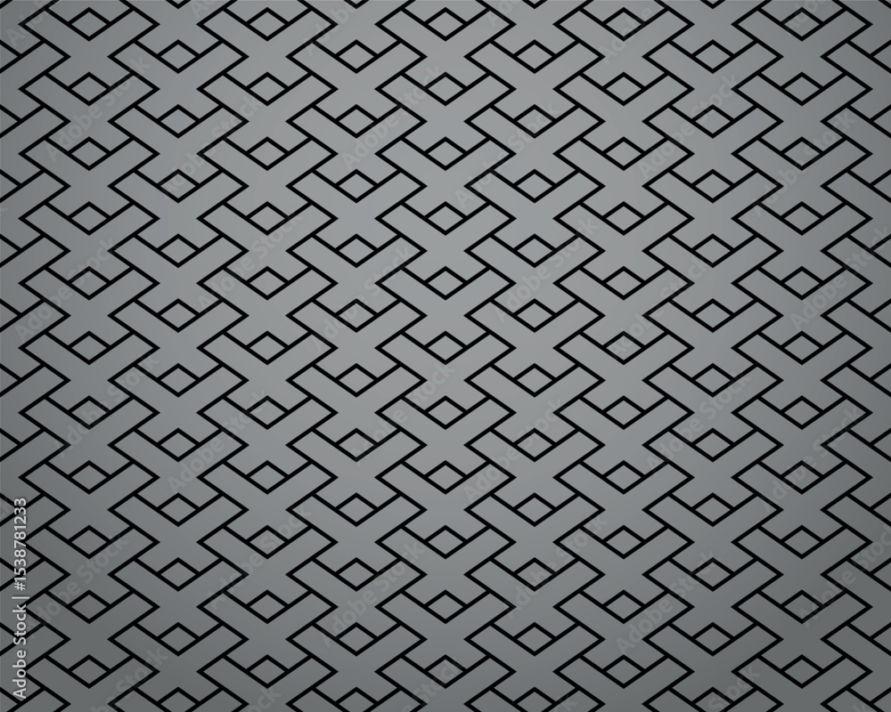 Poster The geometric pattern with lines. Seamless vector background. Gray and black texture. Graphic modern pattern. Simple lattice graphic design