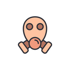 Simple Illustration Of A Protective Respirator Gas Mask On Transparent