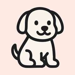 Cute Minimal Dog vector design dog icon