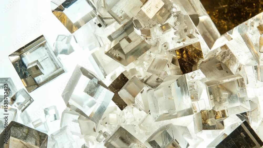 Poster a bunch of transparent glass cubes suspended in mid-air, providing an unusual and abstract backdrop 