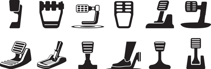Car pedals set automotive parts icons vector illustration. eps-10