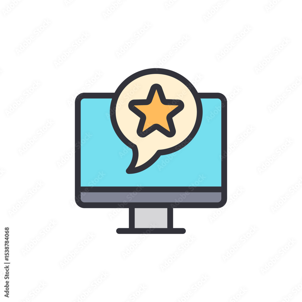 Aufkleber online star rating system shown on a modern computer display