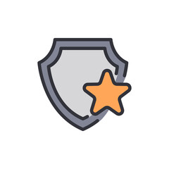 Metallic Shield With Glowing Star Symbolizing Quality Assurance And Protection