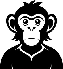monkey vector art icon white background  silhouette vector icon 