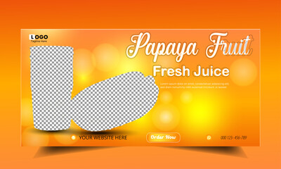 papaya healthy fruit juice cover design