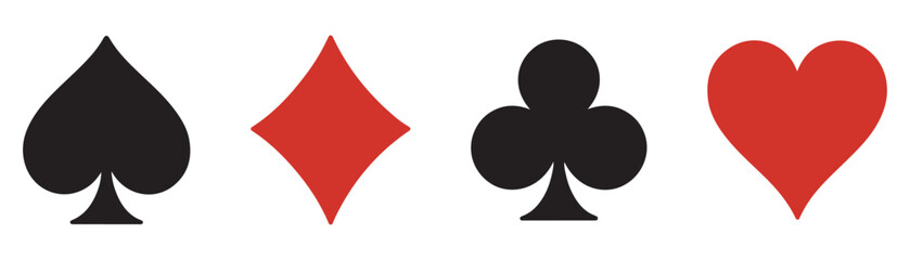 suite deck playing card white background.