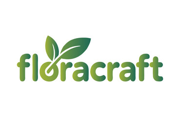 Fototapeta premium FloraCraft logo, showcasing a vibrant green brand identity.
