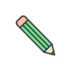 Stylized Drawing Of A Green Pencil For Creative Projects And Design