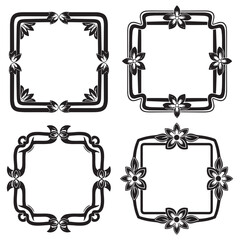 Luxury Decorative Floral Frames Set Collection
