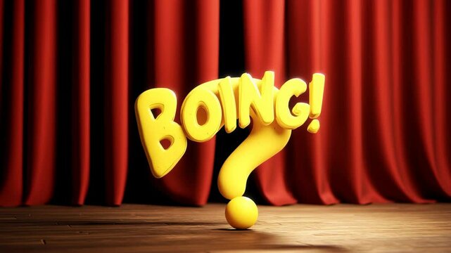 Cartoon Stage Bounce Animation With Boing Text Pop