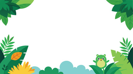 frame of green grass and flowers