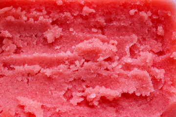Watermelon sorbet texture background. Frozen fruit ice