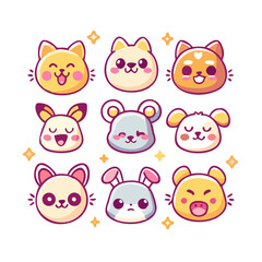 set of funny animals