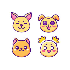 set of funny animals