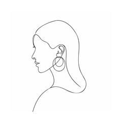"Line Art of a Woman's Side Face