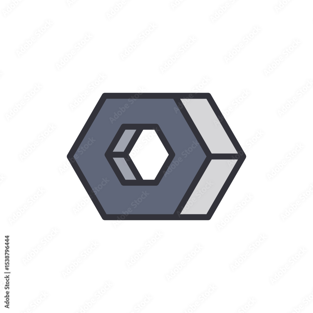 Poster geometric hexagon with three dimensional illusion on transparent space