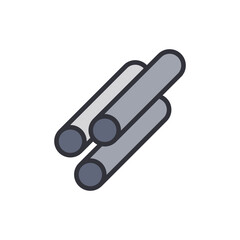 Illustration Of Stacked Metal Pipes Used In Industrial Construction