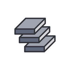 Geometric Stacked Rectangles In Ascending Order With Outline Effect