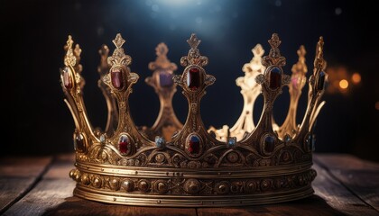 荘厳な金色王冠と宝石の輝き3