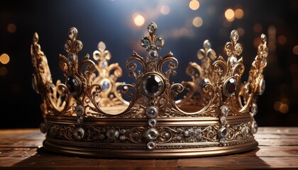 荘厳な金色王冠と宝石の輝き2
