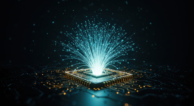 CPU Data Burst with Tech Innovation. - Powered by Adobe