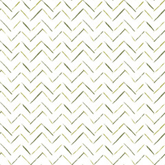 Seamless zig zag chevron pattern with watercolor brushstrokes in green and yellow tones. Trendy abstract design perfect for modern textiles, wrapping paper and home decor