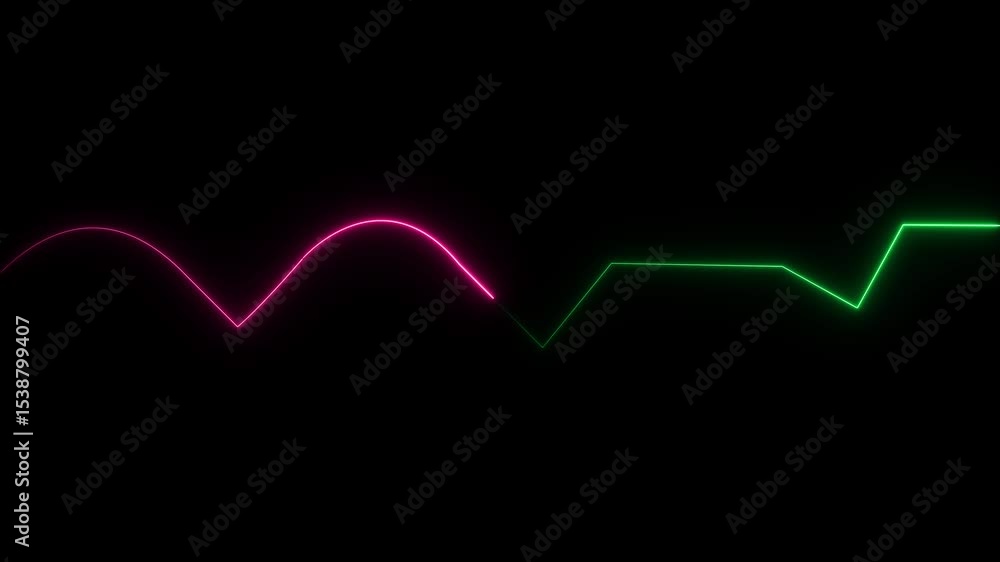 Poster abstract glowing neon line, color background looped animation abstract beautiful saber loop line ani