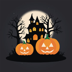 halloween background with pumpkin