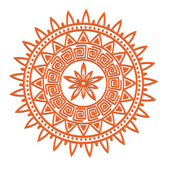 Ornamental Round Lace Pattern with Vintage Floral Mandala Design