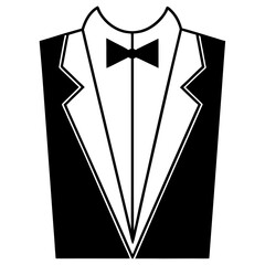 black suit with a tie