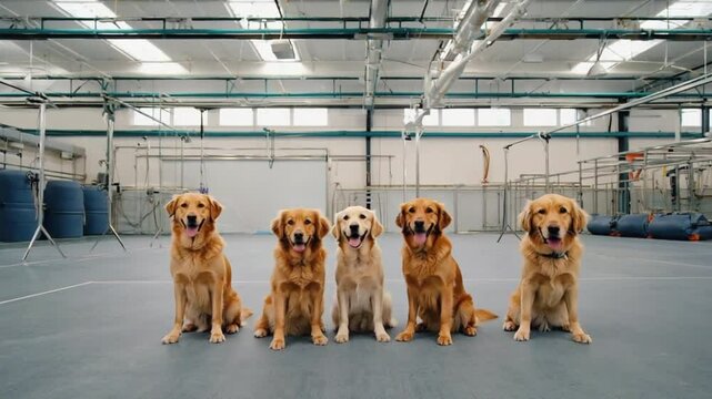 Guide dogs in training.