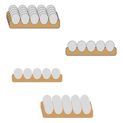 Egg tray icon. Chicken egg vector. Brown carton holder. Food storage symbol.