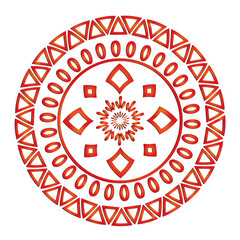 Ornamental Floral Lace Pattern with Round Mandala Design Vector illustrations