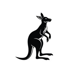 Majestic Kangaroo A Striking Black and White Illustration