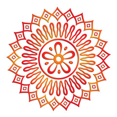 Ornamental Floral Lace Pattern with Round Mandala Design Vector illustrations