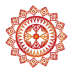 Ornamental Floral Lace Pattern with Round Mandala Design Vector illustrations